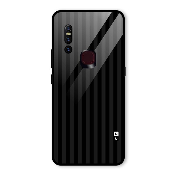 Pleasing Dark Stripes Glass Back Case for Vivo V15