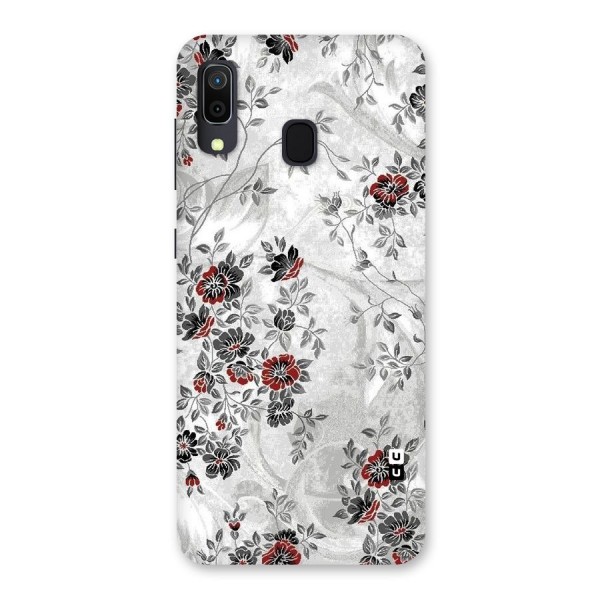 Pleasing Grey Floral Back Case for Galaxy A20