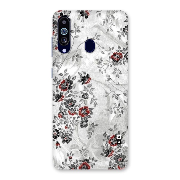 Pleasing Grey Floral Back Case for Galaxy A60