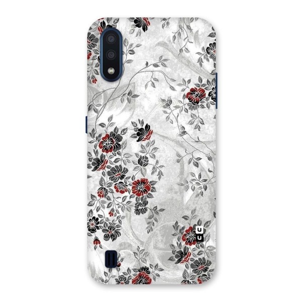 Pleasing Grey Floral Back Case for Galaxy M01