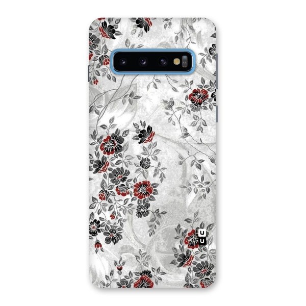 Pleasing Grey Floral Back Case for Galaxy S10