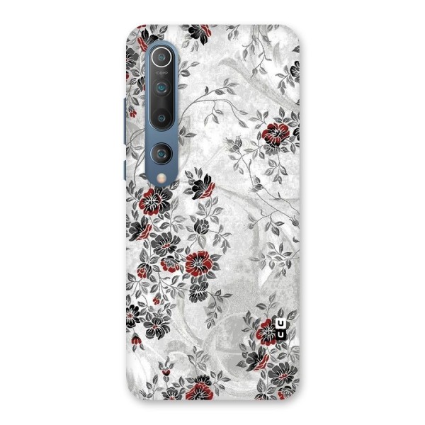 Pleasing Grey Floral Back Case for Mi 10