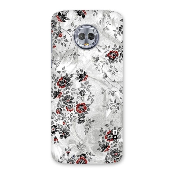 Pleasing Grey Floral Back Case for Moto G6