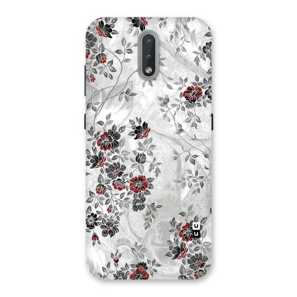 Pleasing Grey Floral Back Case for Nokia 2.3