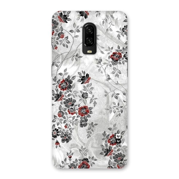 Pleasing Grey Floral Back Case for OnePlus 6T