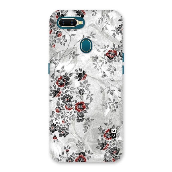 Pleasing Grey Floral Back Case for Oppo A12