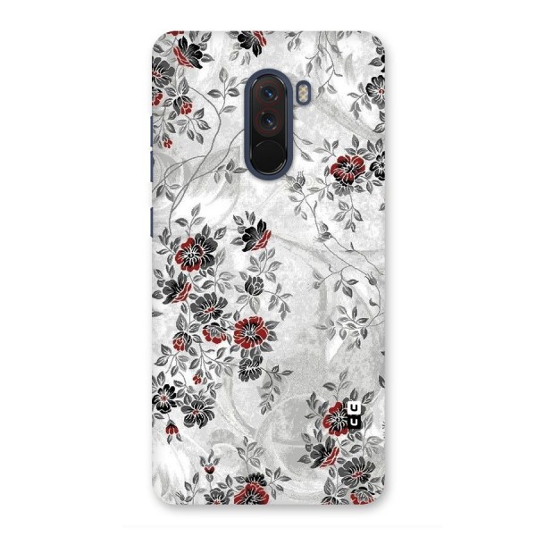 Pleasing Grey Floral Back Case for Poco F1