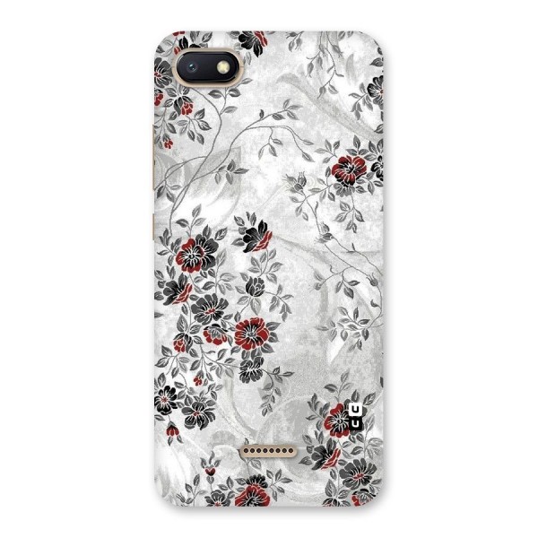 Pleasing Grey Floral Back Case for Redmi 6A