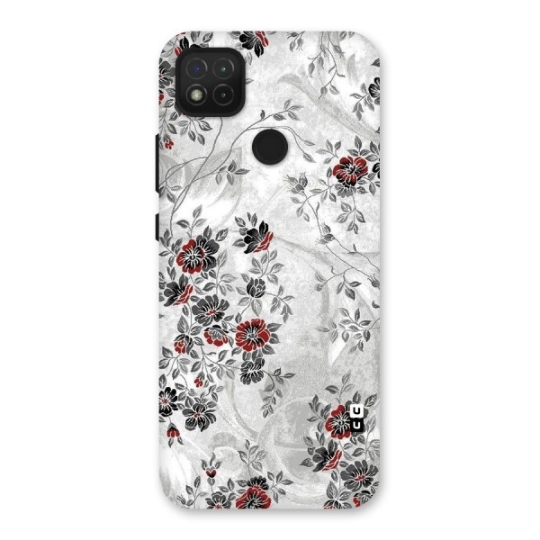 Pleasing Grey Floral Back Case for Redmi 9C