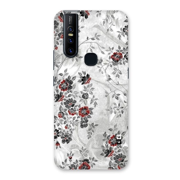 Pleasing Grey Floral Back Case for Vivo V15