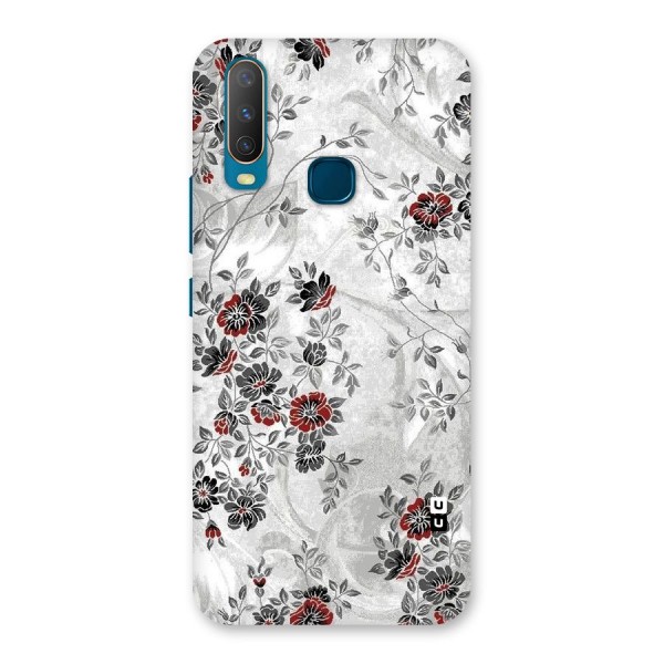 Pleasing Grey Floral Back Case for Vivo Y17