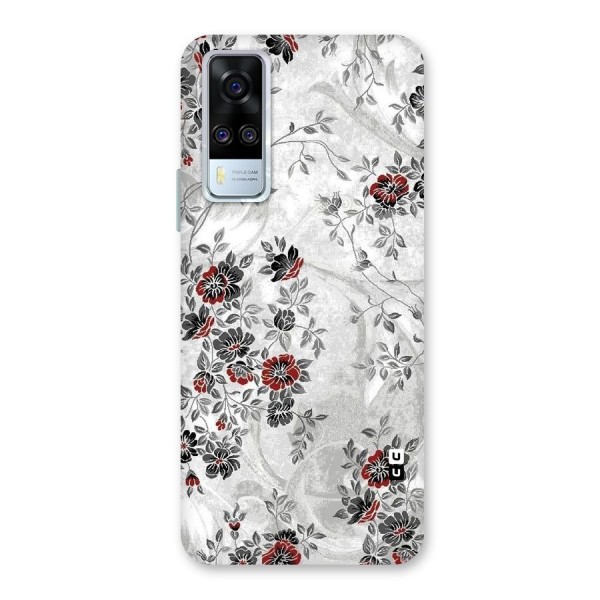 Pleasing Grey Floral Back Case for Vivo Y51A