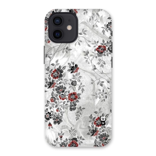 Pleasing Grey Floral Back Case for iPhone 12