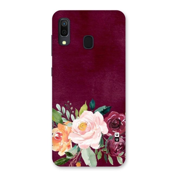 Plum Floral Design Back Case for Galaxy A20