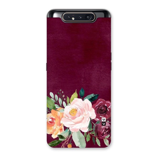 Plum Floral Design Back Case for Galaxy A80