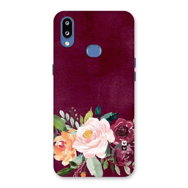 Plum Floral Design Back Case for Galaxy M01s