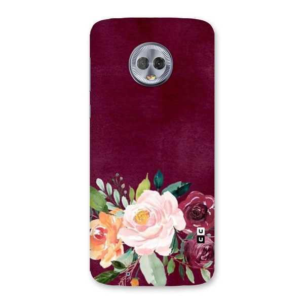 Plum Floral Design Back Case for Moto G6