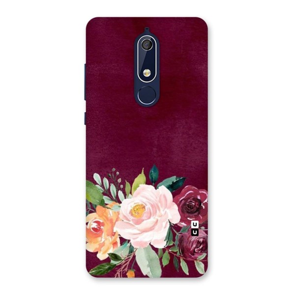 Plum Floral Design Back Case for Nokia 5.1