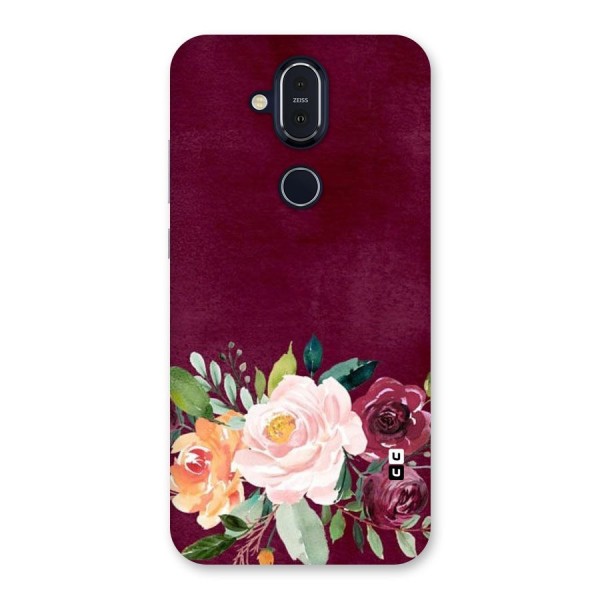 Plum Floral Design Back Case for Nokia 8.1