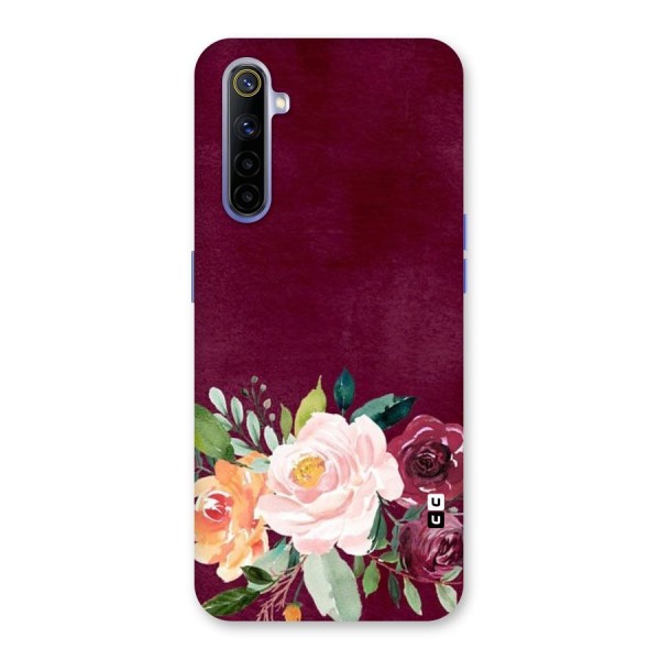 Plum Floral Design Back Case for Realme 6