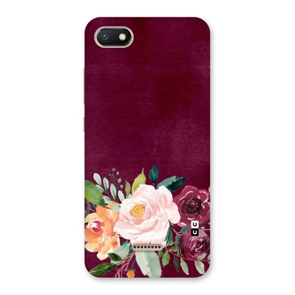 Plum Floral Design Back Case for Redmi 6A