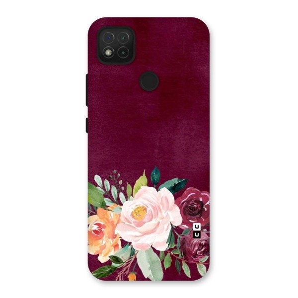 Plum Floral Design Back Case for Redmi 9C