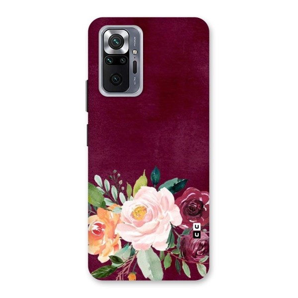 Plum Floral Design Back Case for Redmi Note 10 Pro