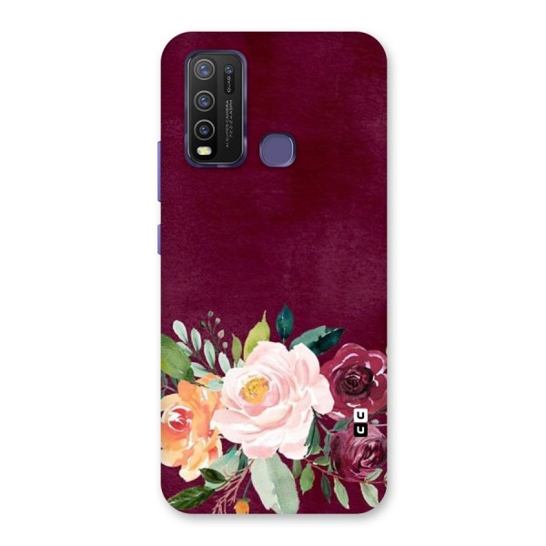 Plum Floral Design Back Case for Vivo Y30