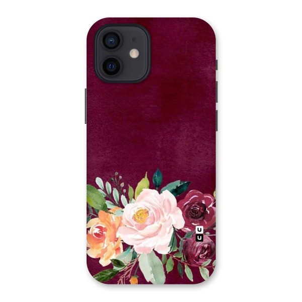 Plum Floral Design Back Case for iPhone 12