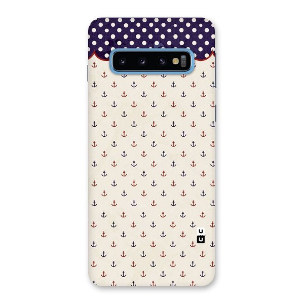 Polka Anchor Back Case for Galaxy S10