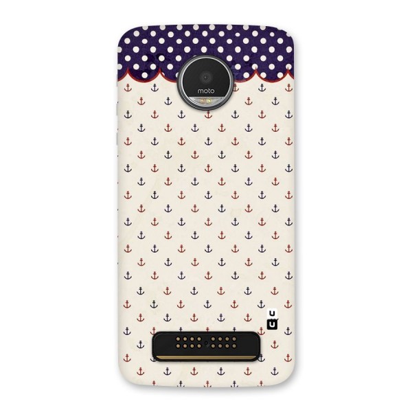 Polka Anchor Back Case for Moto Z Play