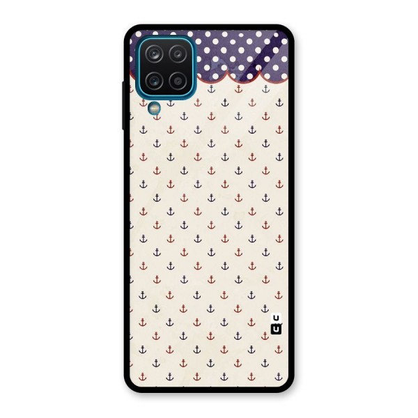 Polka Anchor Glass Back Case for Galaxy A12