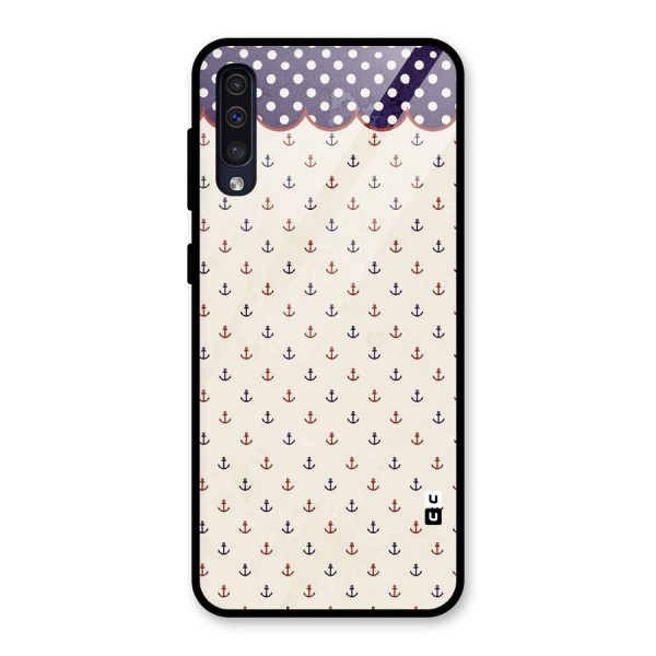 Polka Anchor Glass Back Case for Galaxy A50s