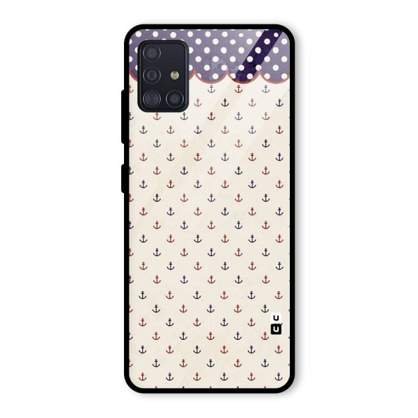 Polka Anchor Glass Back Case for Galaxy A51