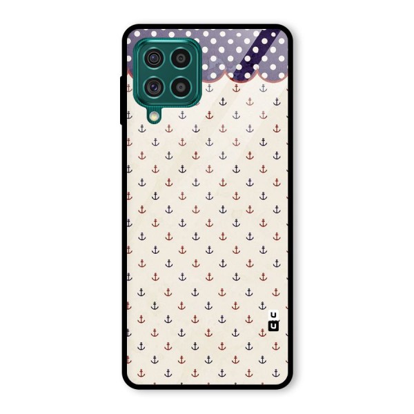 Polka Anchor Glass Back Case for Galaxy F62