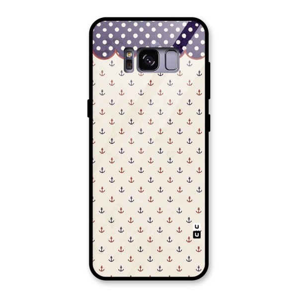 Polka Anchor Glass Back Case for Galaxy S8