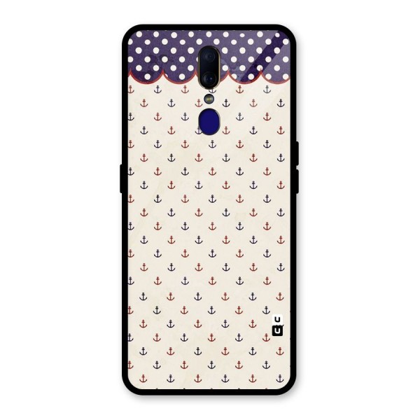 Polka Anchor Glass Back Case for Oppo F11