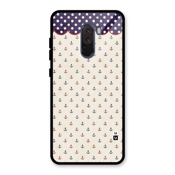 Polka Anchor Glass Back Case for Poco F1