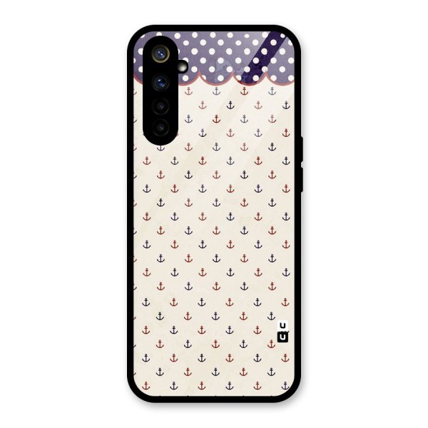 Polka Anchor Glass Back Case for Realme 6