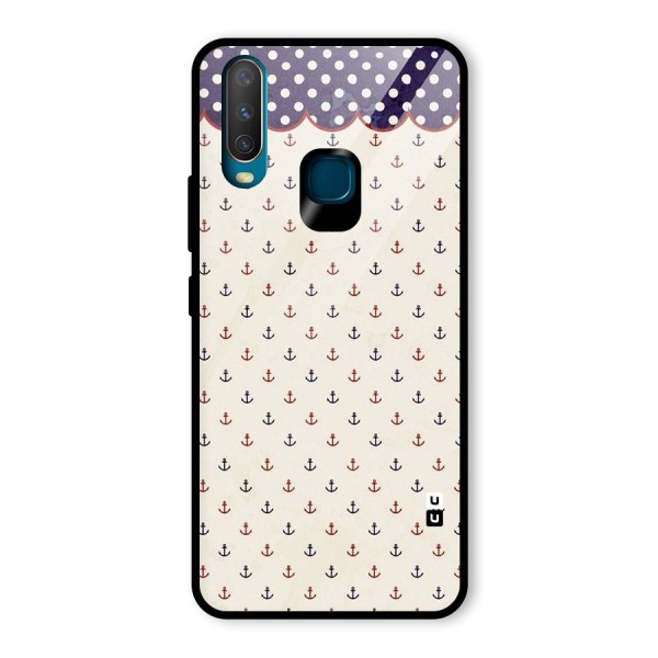 Polka Anchor Glass Back Case for Vivo Y12