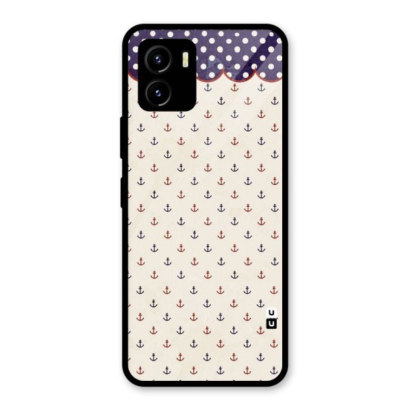 Polka Anchor Glass Back Case for Vivo Y15s