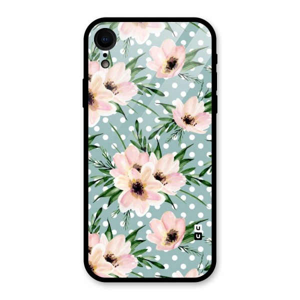 Polka Art Floral Glass Back Case for XR