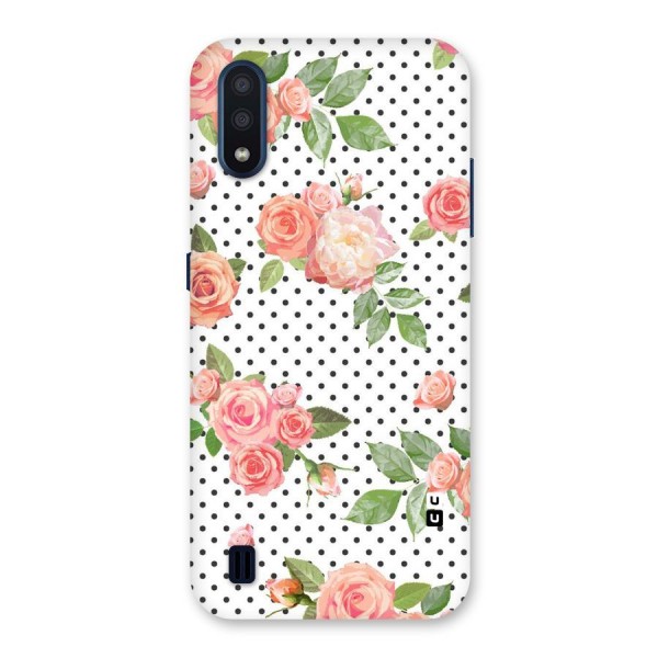 Polka Bloom White Back Case for Galaxy M01