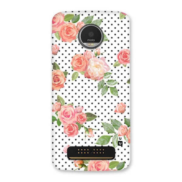 Polka Bloom White Back Case for Moto Z Play