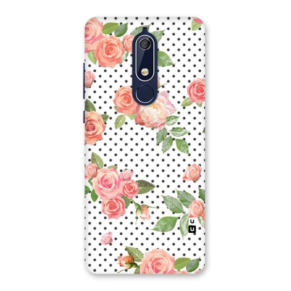 Polka Bloom White Back Case for Nokia 5.1