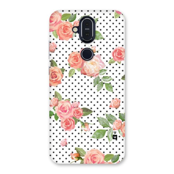 Polka Bloom White Back Case for Nokia 8.1