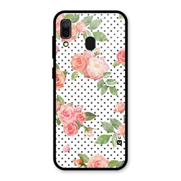 Polka Bloom White Glass Back Case for Galaxy A30