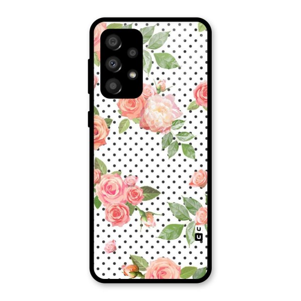 Polka Bloom White Glass Back Case for Galaxy A32