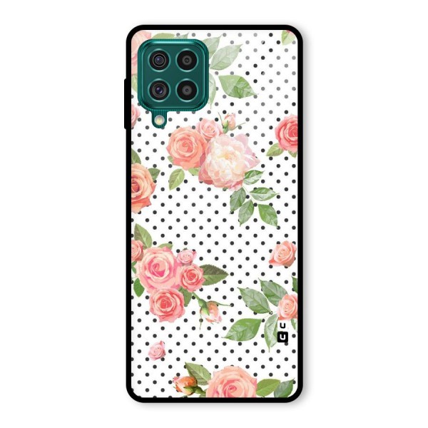 Polka Bloom White Glass Back Case for Galaxy F62