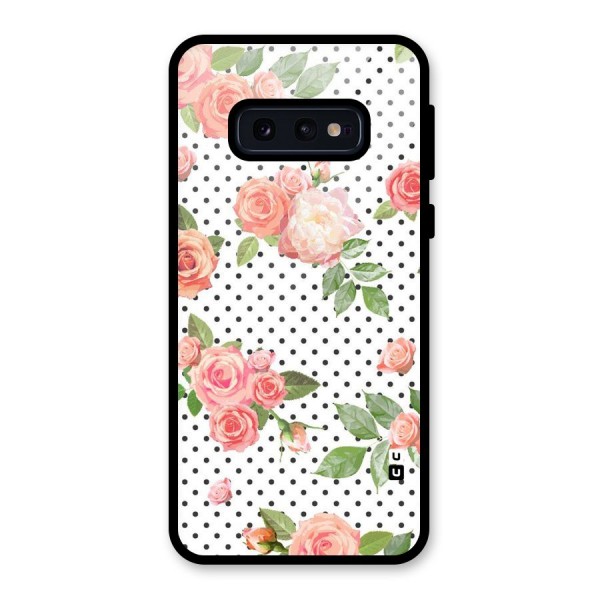 Polka Bloom White Glass Back Case for Galaxy S10e